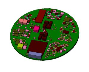 Round PCB with seven cavities